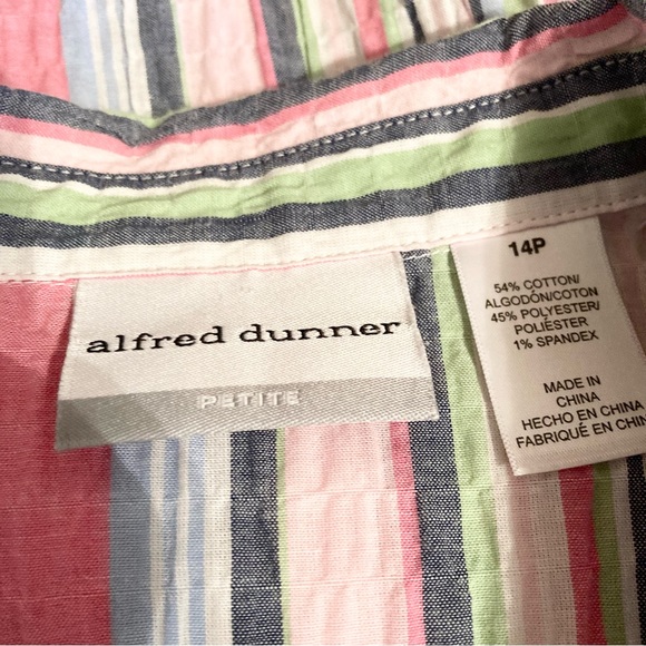 Alfred Dunner Striped Button Down Blouse 14P - Picture 6 of 9